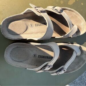 Cushionaire Women's Beige Buckle Sandals